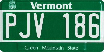 VT license plate PJV186