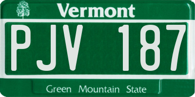 VT license plate PJV187