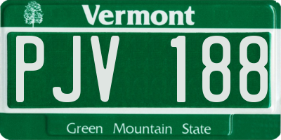 VT license plate PJV188