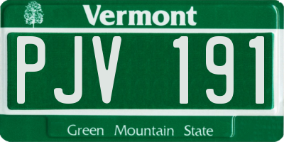 VT license plate PJV191