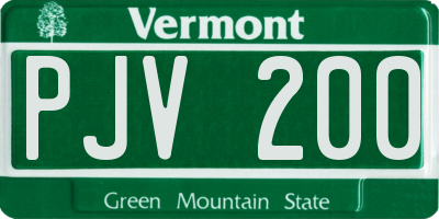 VT license plate PJV200