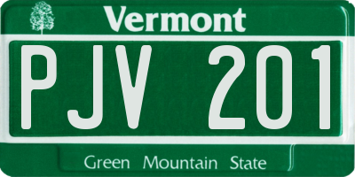 VT license plate PJV201