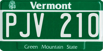 VT license plate PJV210