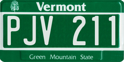 VT license plate PJV211