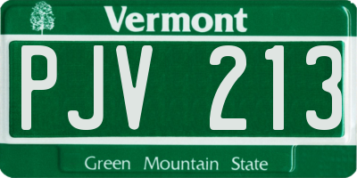 VT license plate PJV213