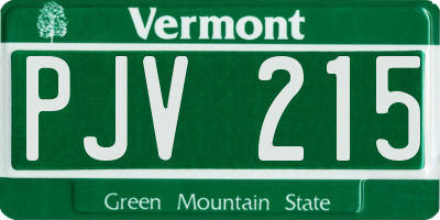 VT license plate PJV215