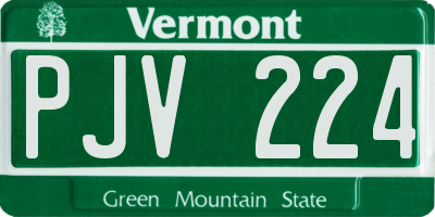 VT license plate PJV224