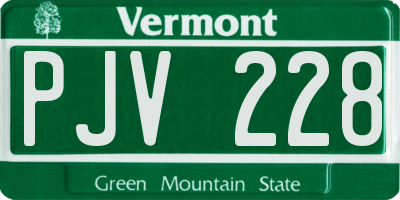 VT license plate PJV228