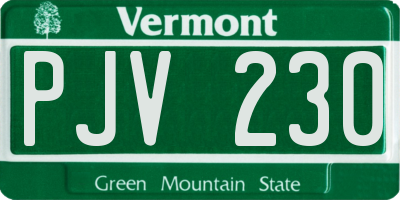 VT license plate PJV230