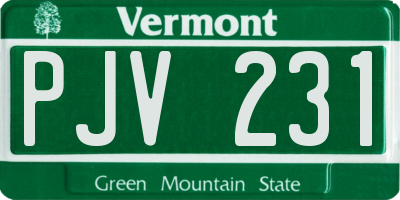 VT license plate PJV231
