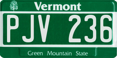 VT license plate PJV236