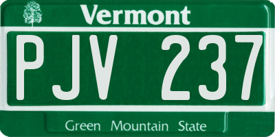 VT license plate PJV237