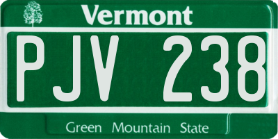 VT license plate PJV238