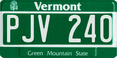 VT license plate PJV240