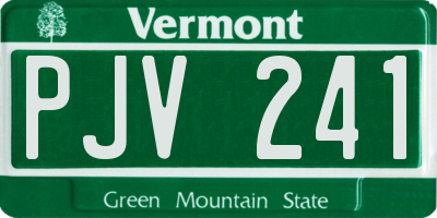 VT license plate PJV241