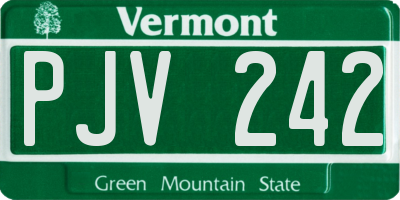 VT license plate PJV242