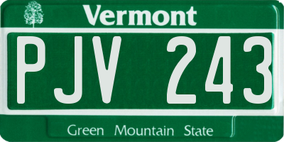 VT license plate PJV243