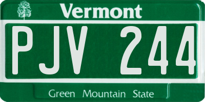 VT license plate PJV244