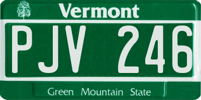VT license plate PJV246
