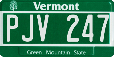 VT license plate PJV247