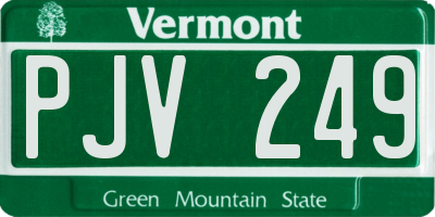 VT license plate PJV249