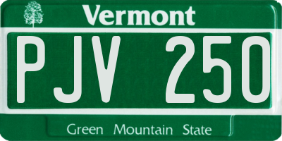 VT license plate PJV250