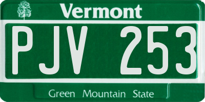 VT license plate PJV253