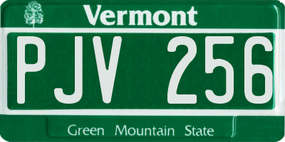 VT license plate PJV256