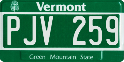 VT license plate PJV259