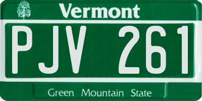 VT license plate PJV261