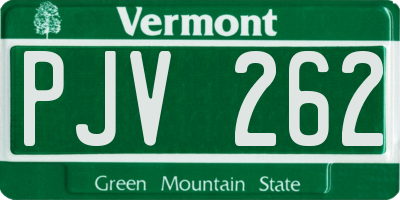 VT license plate PJV262