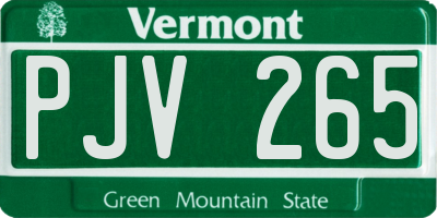 VT license plate PJV265