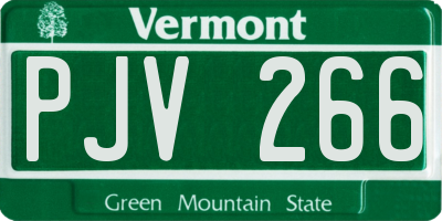 VT license plate PJV266