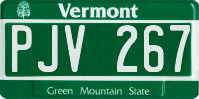 VT license plate PJV267