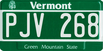 VT license plate PJV268
