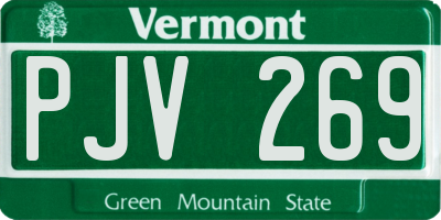 VT license plate PJV269