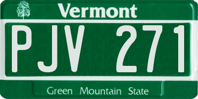 VT license plate PJV271