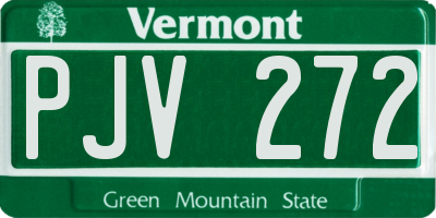 VT license plate PJV272