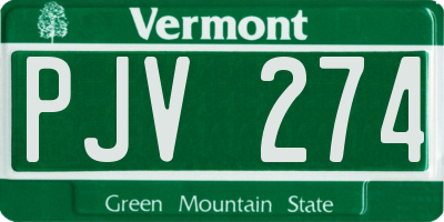 VT license plate PJV274