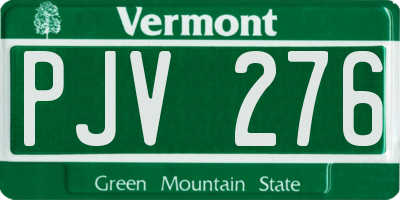 VT license plate PJV276