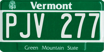 VT license plate PJV277