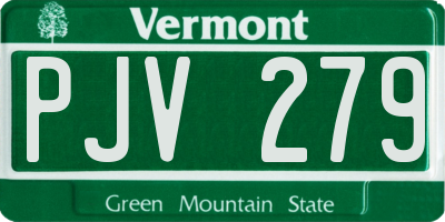 VT license plate PJV279