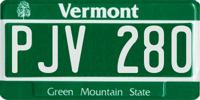 VT license plate PJV280