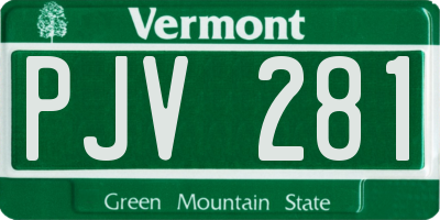 VT license plate PJV281