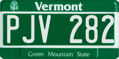 VT license plate PJV282