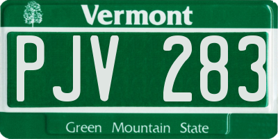 VT license plate PJV283