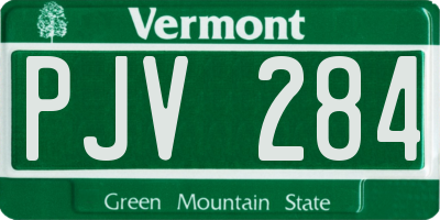 VT license plate PJV284