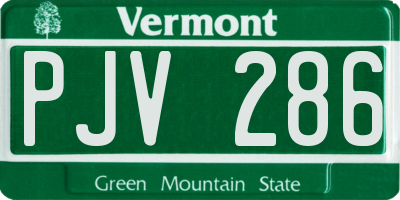 VT license plate PJV286