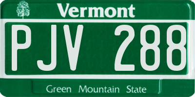 VT license plate PJV288