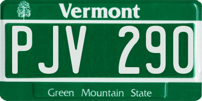 VT license plate PJV290